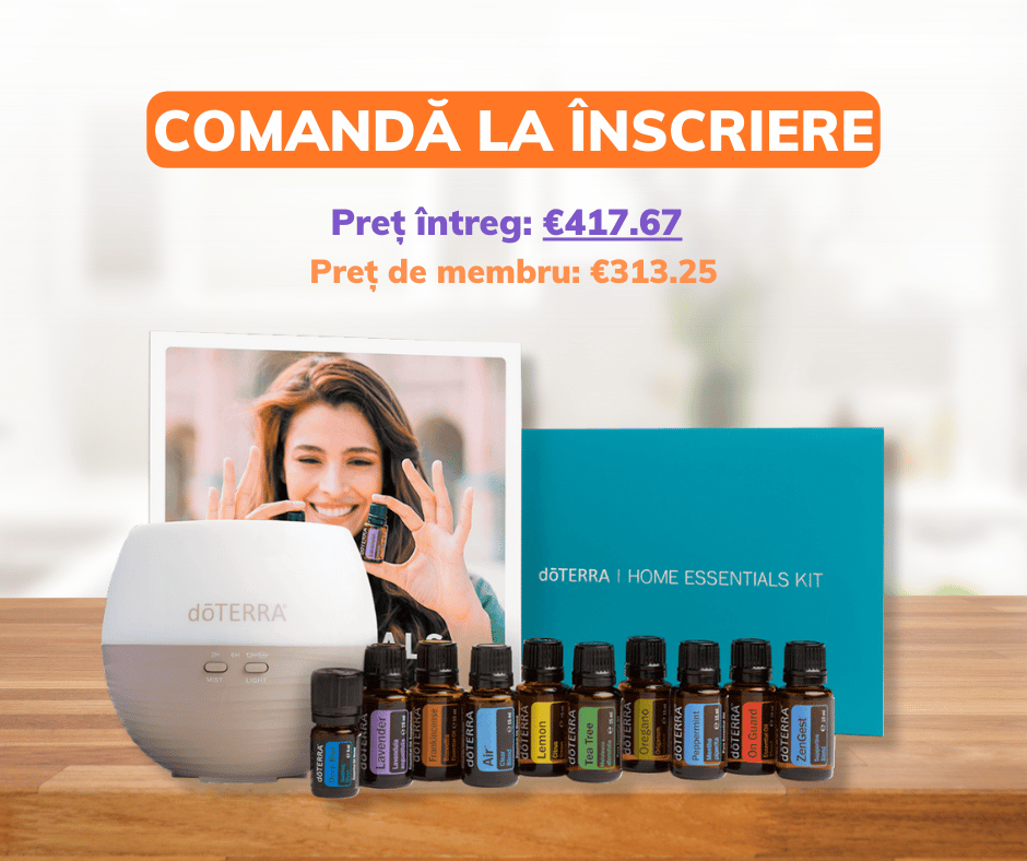 doterra inscriere, doterra comanda, cum mă inscriu in doterra, doterra home essentials kit